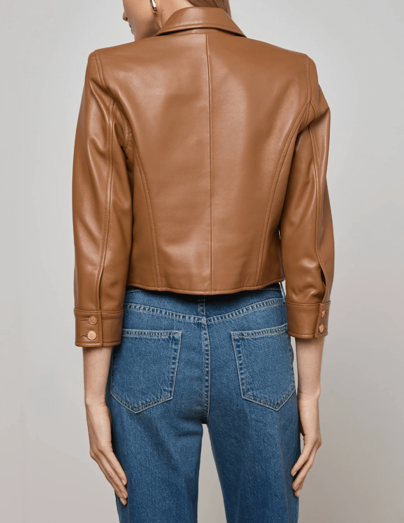 L'Agence - L'AGENCE Kumi Cropped Leather Jacket - Buy Online