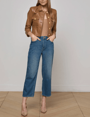 L'Agence - L'AGENCE Kumi Cropped Leather Jacket - Buy Online