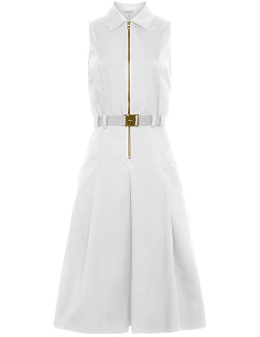 L’AGENCE Kylo poplin belted shirt dress in white