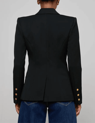 Back view of L'AGENCE Kyomi Double Breasted Blazer in Black