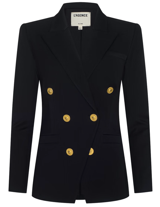 L'AGENCE Kyomi Double Breasted Blazer in Black