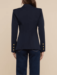 Back view of L'AGENCE Kyomi Double Breasted Blazer in Midnight