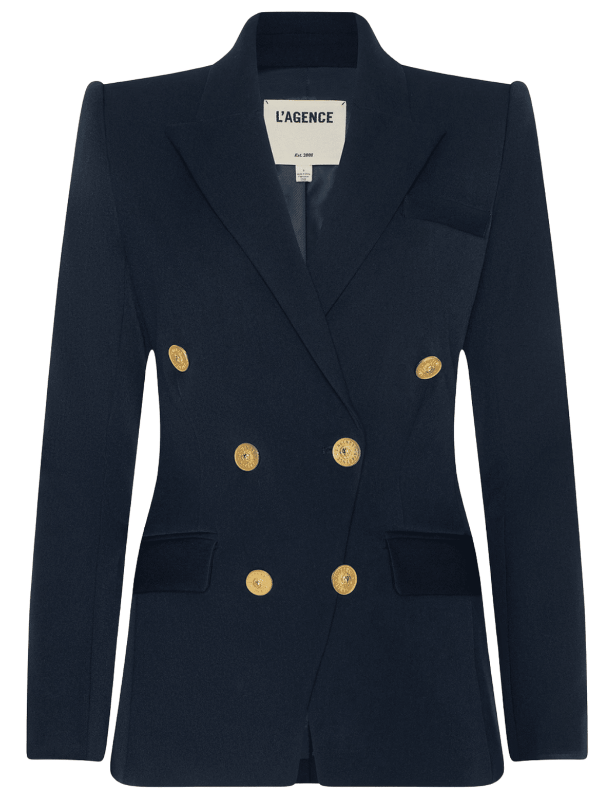 L'AGENCE Kyomi Double Breasted Blazer in Midnight