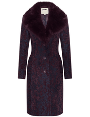 L’AGENCE Laney Jacquard Coat in Deep Sangria Midnight