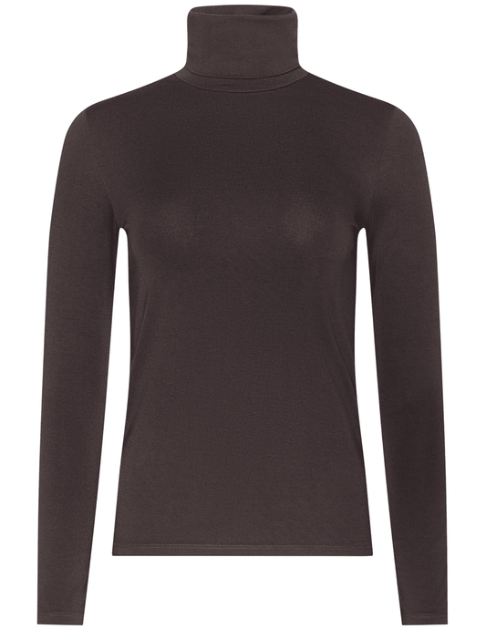 L'AGENCE Lani Turtleneck Top in Dark Java