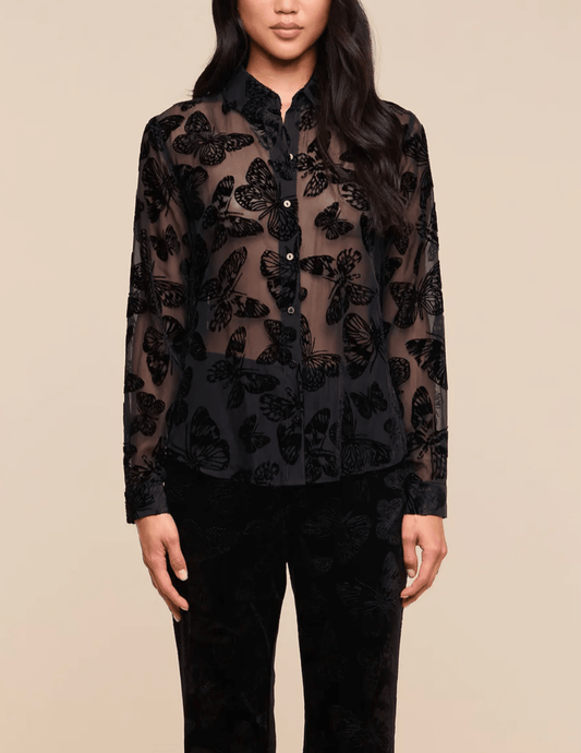 Front view or view of L’AGENCE Laurent Butterfly Burnout Blouse