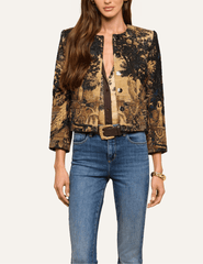 Front view of L'AGENCE Lian Multi Scenic Tapestry Jacket