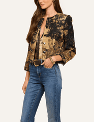 Side view of L'AGENCE Lian Multi Scenic Tapestry Jacket