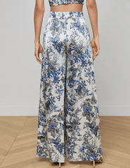 L’AGENCE Lillian silk wide leg pants butterfly print back view