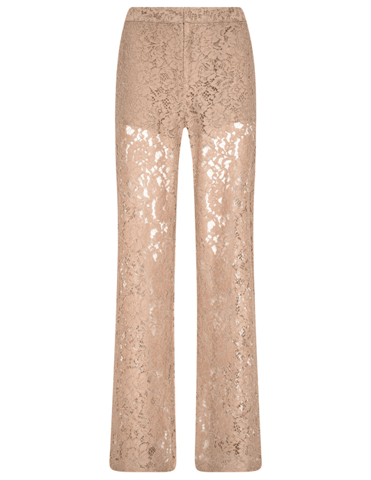 L'AGENCE Livvy lace straight leg trouser in cappuccino