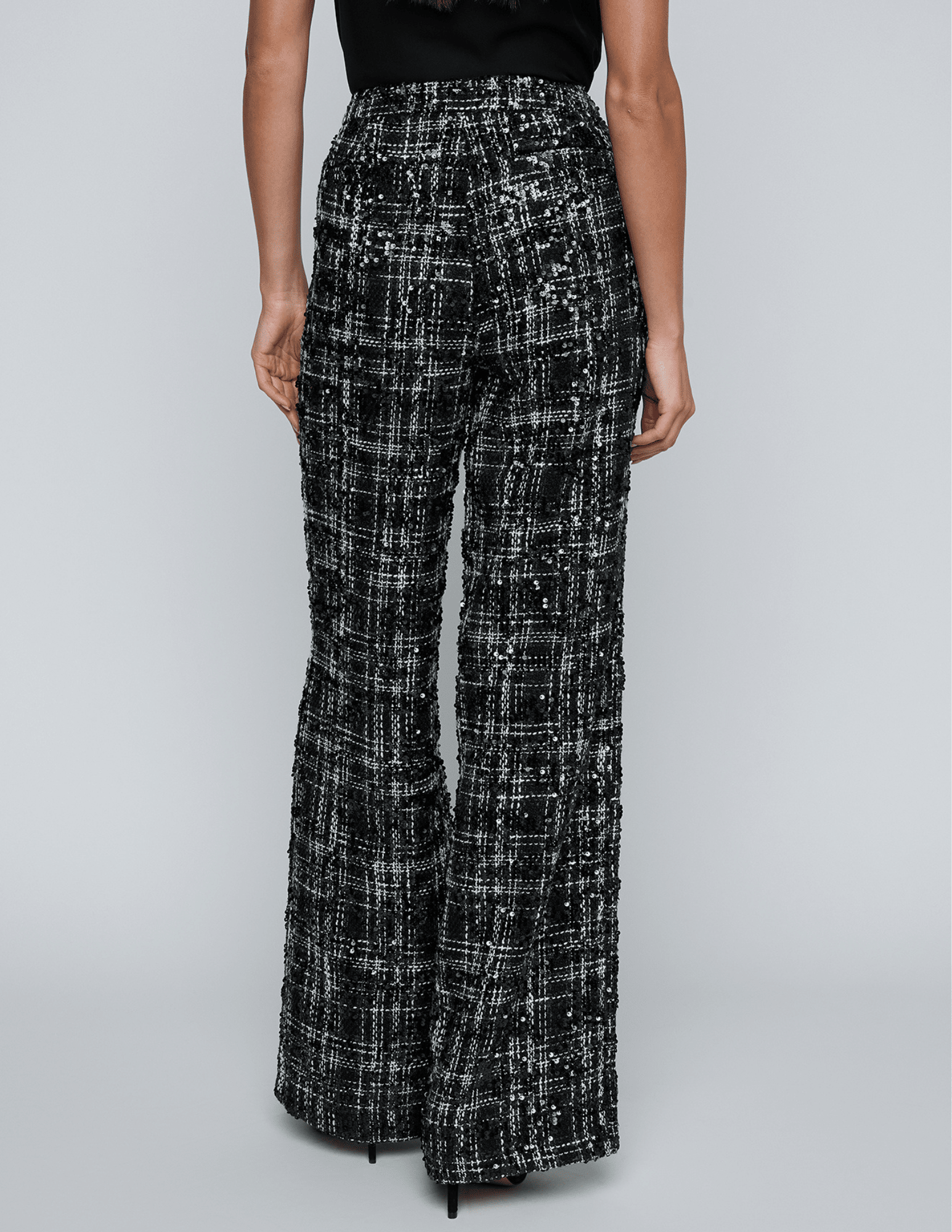 Back view of L’AGENCE Livvy Sequin Tweed Straight Leg Trouser.