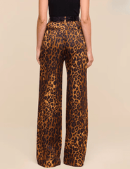 Back view of L’AGENCE Livvy Javan Leopard Straight Leg Trouser
