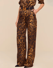 Side view of L’AGENCE Livvy Javan Leopard Straight Leg Trouser