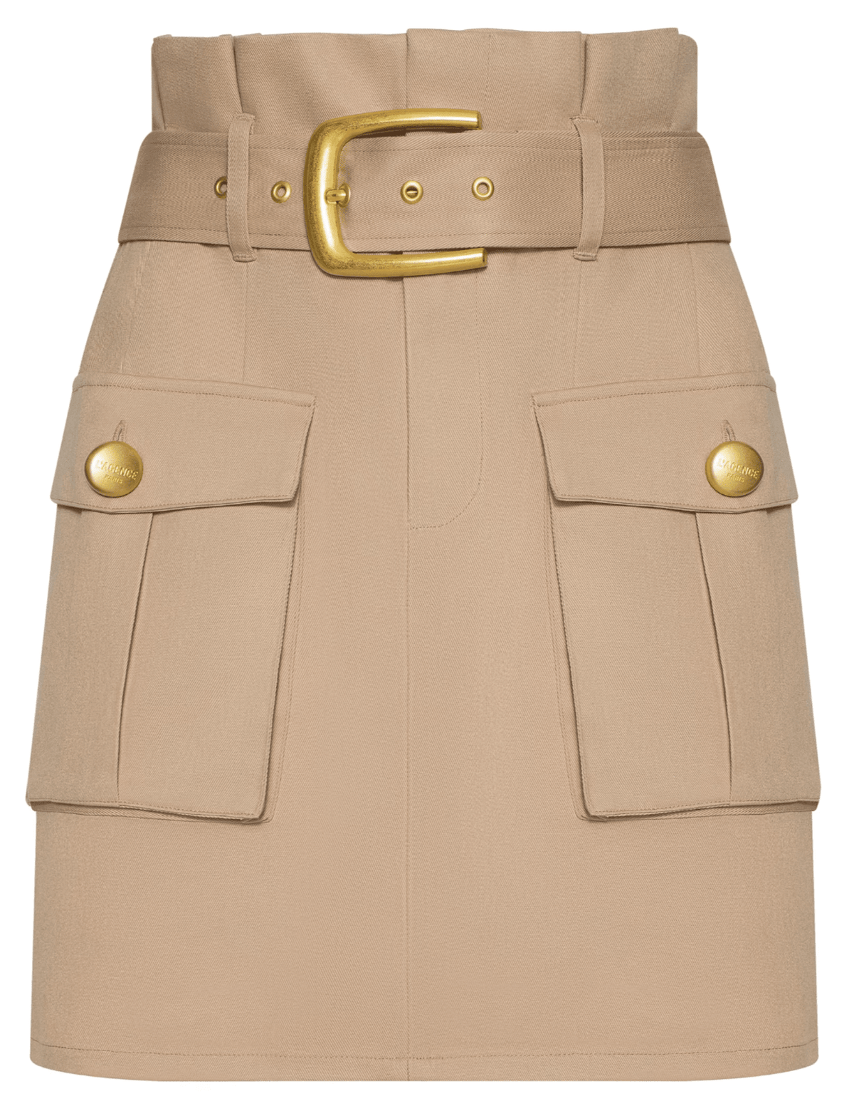 L'Agence - PRE-ORDER-L'AGENCE Maelis Paperbag Mini Skirt in Macadamia Brown - Buy Online
