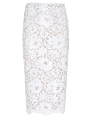 L’AGENCE Makena white sequin lace pencil skirt