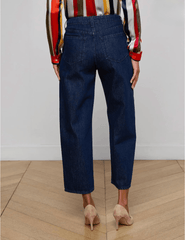 Back view of L’AGENCE Mallis bow-leg wide leg jean