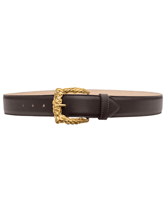 L’AGENCE Marcaeu Baroque Belt in Chocolate-flat