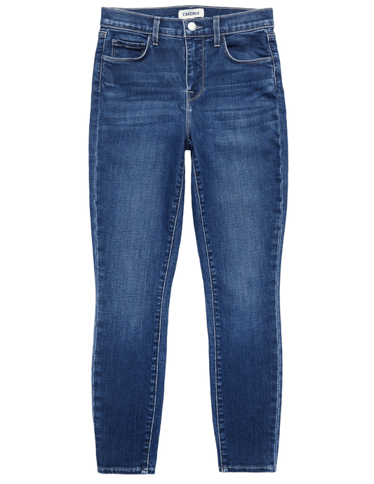 L’Agence Margot High-Rise Skinny Jean Byers – premium stretch denim, cropped 26 inch inseam, front view