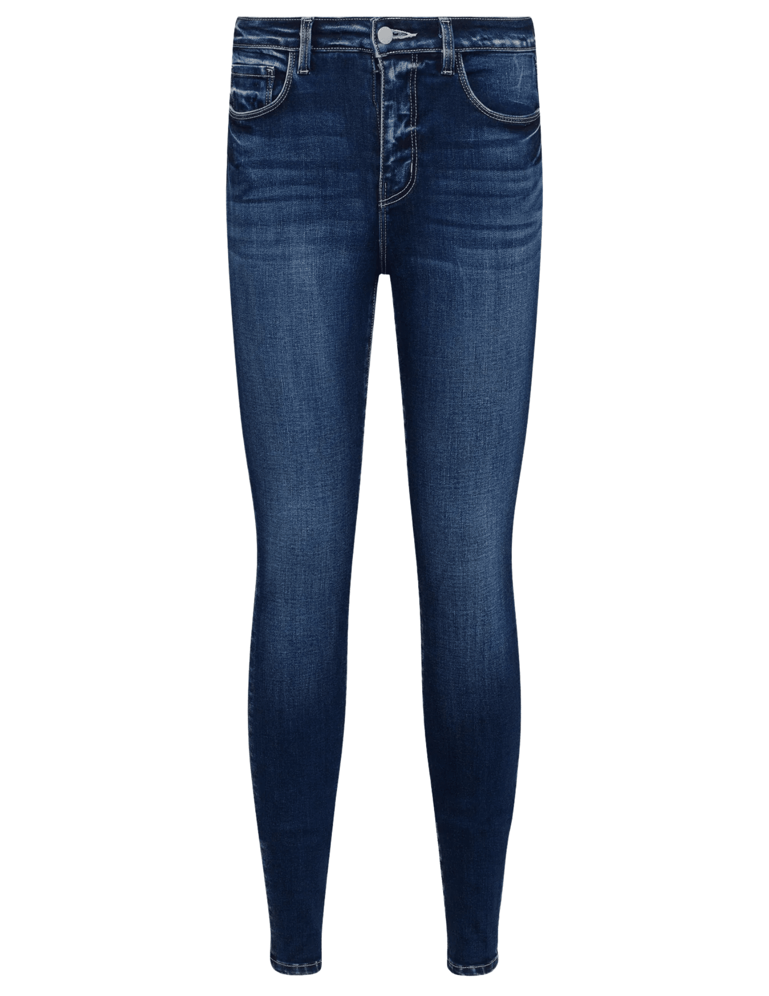 L’Agence Marguerite High-Rise Skinny Jeans Columbia – dark wash denim, high rise waist, tapered leg