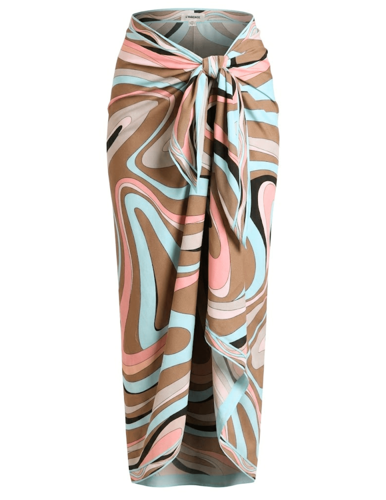 L'AGENCE Maribel pareo abstract swirl print