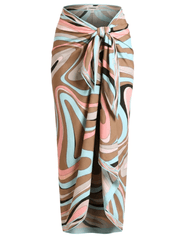 L'AGENCE Maribel pareo abstract swirl print