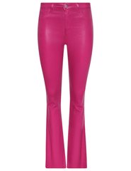 L’AGENCE Marty Ultra High Rise Flared Coated Jean in hot pink
