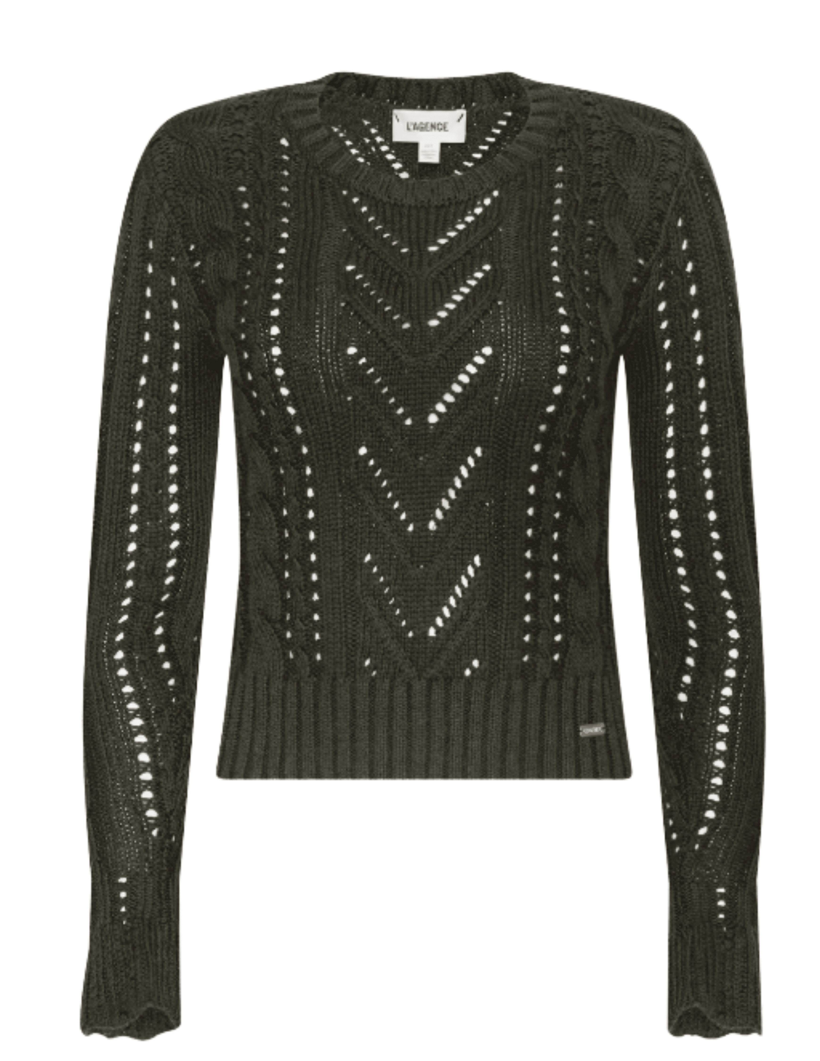 L'AGENCE Mio Cable Knit Sweater in Kalamata