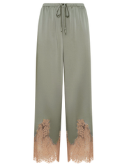 L'AGENCE Mirel Lace Trim Pant in Smokey Olive and Praline 