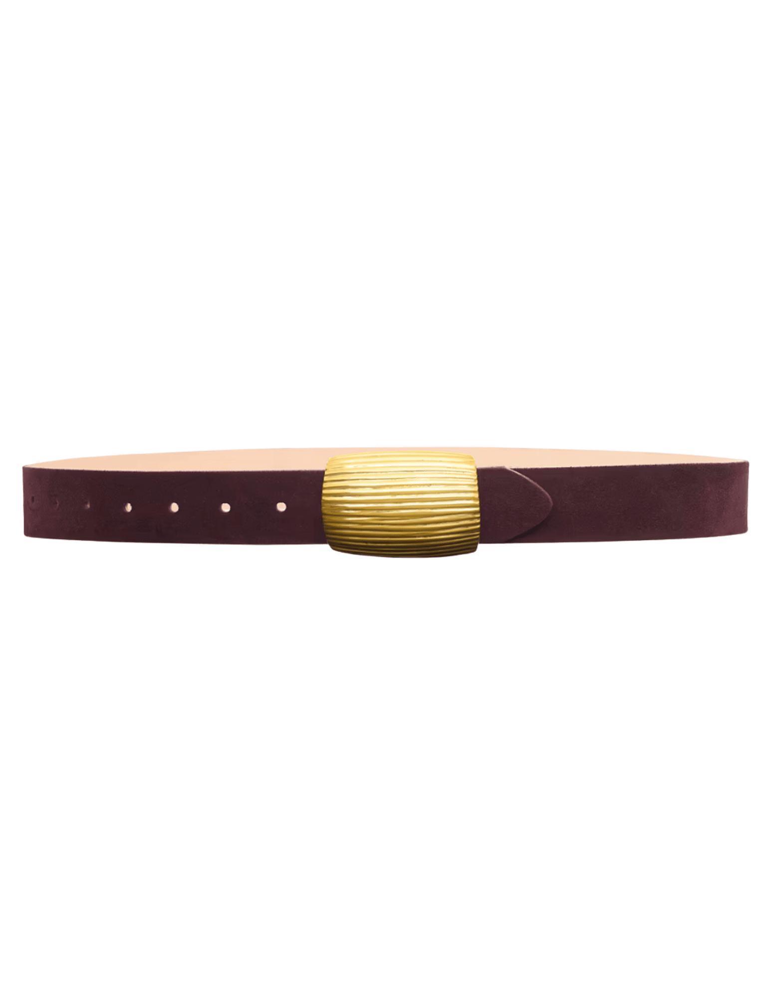 L’AGENCE Montell Suede Belt in Burgundy