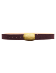 L’AGENCE Montell Suede Belt in Burgundy