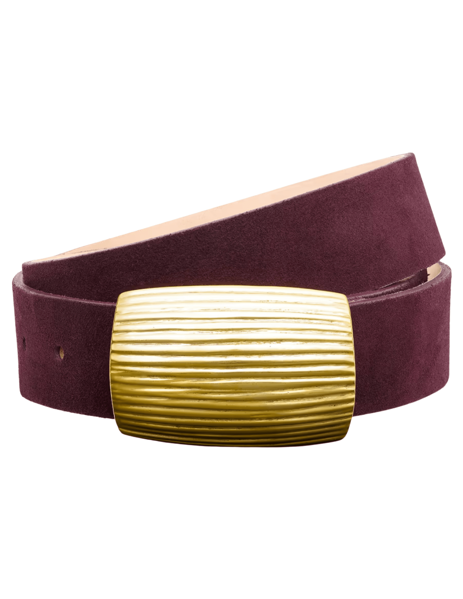 L’AGENCE Montell Suede Belt in Burgundy