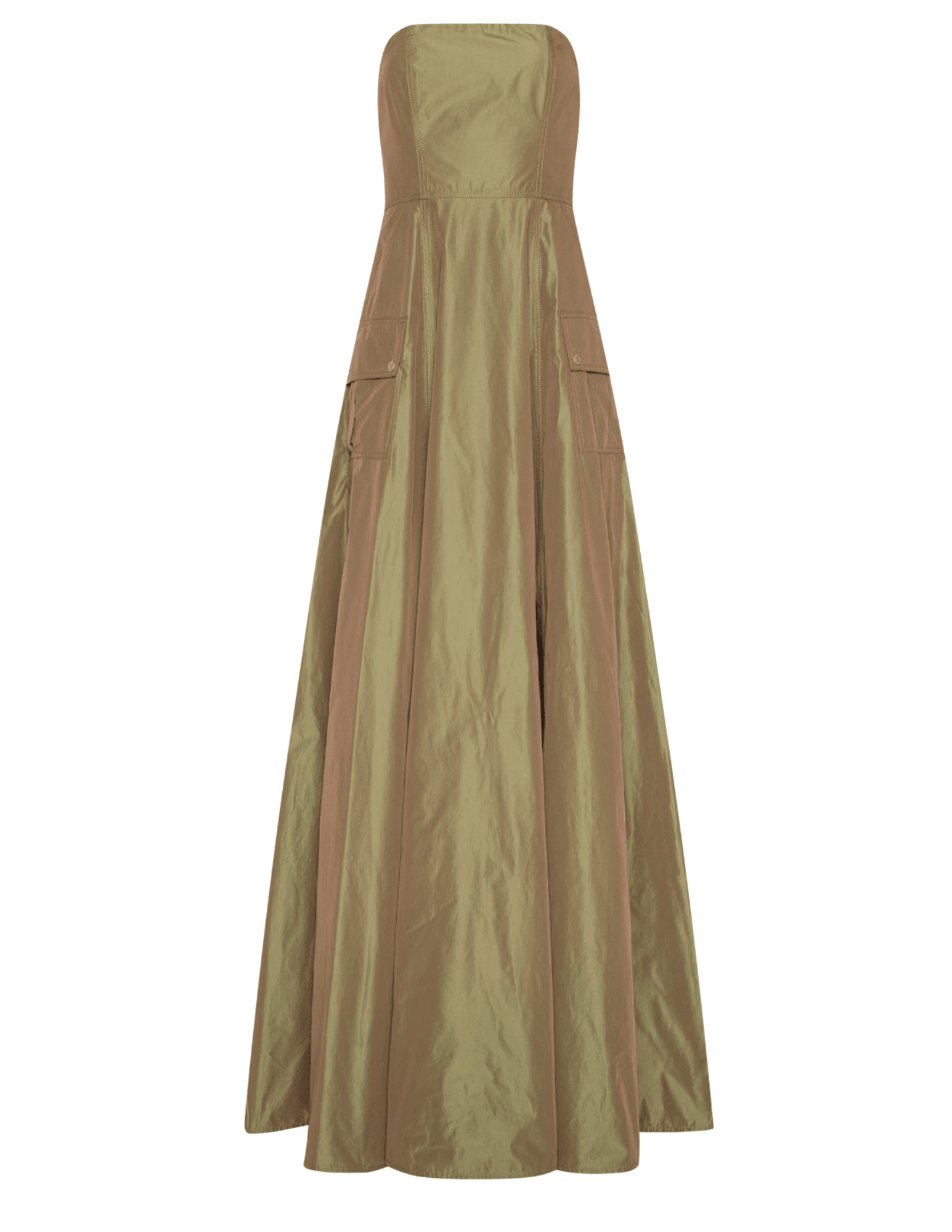 L'AGENCE Nessa Strapless Gown in Olive - Buy Online