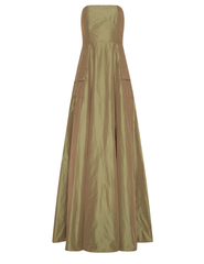 L'AGENCE Nessa Strapless Gown in Olive - Buy Online