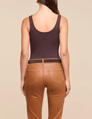 Back view of L'AGENCE Nica Scoop Neck Bodysuit in Dark Java