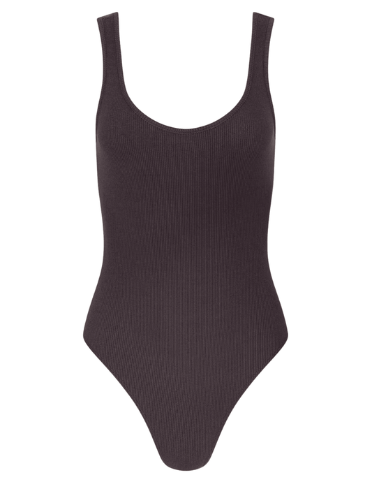 L'AGENCE Nica Scoop Neck Bodysuit in Dark Java