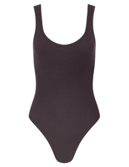 L'AGENCE Nica Scoop Neck Bodysuit in Dark Java