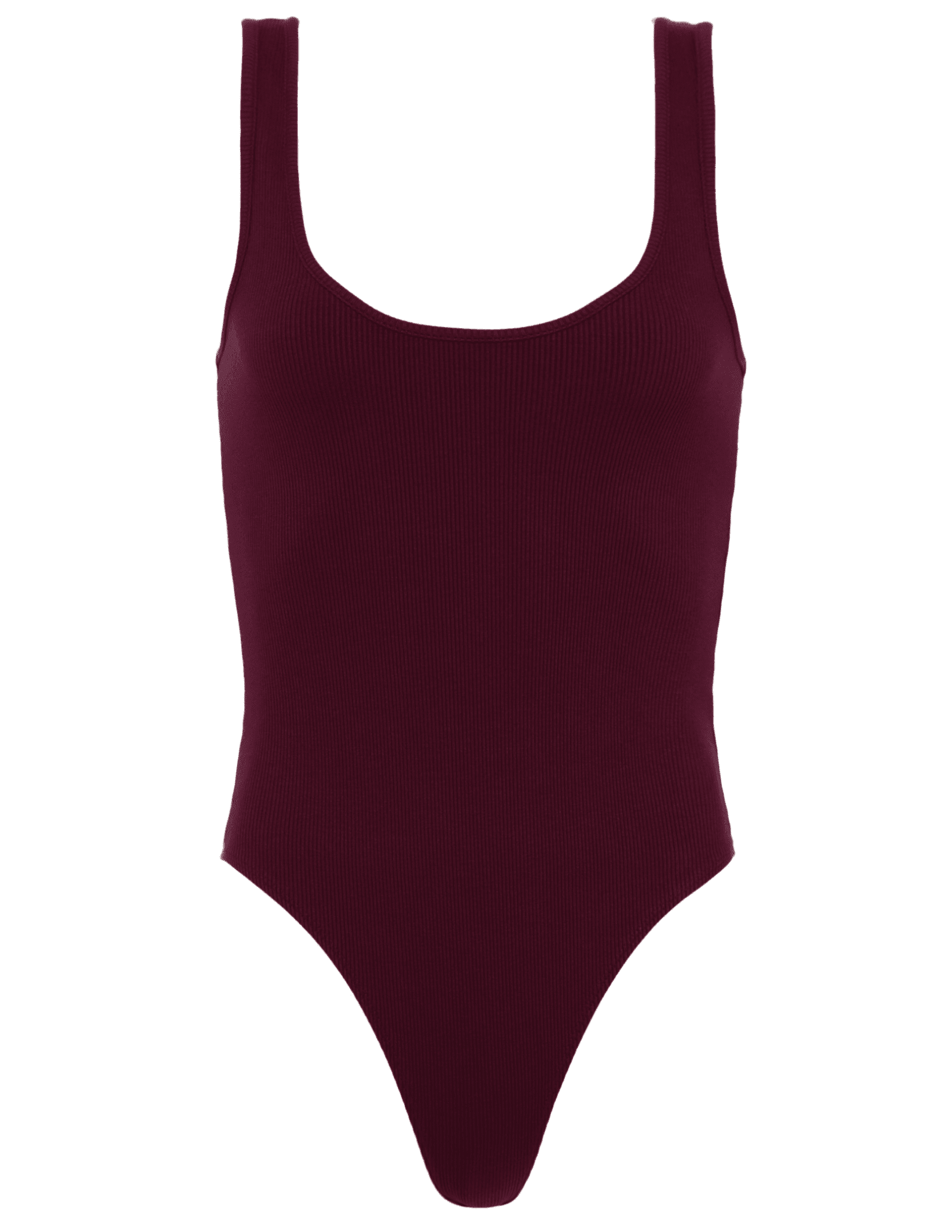 L'AGENCE Nica Scoop Neck Bodysuit in Deep Sangria