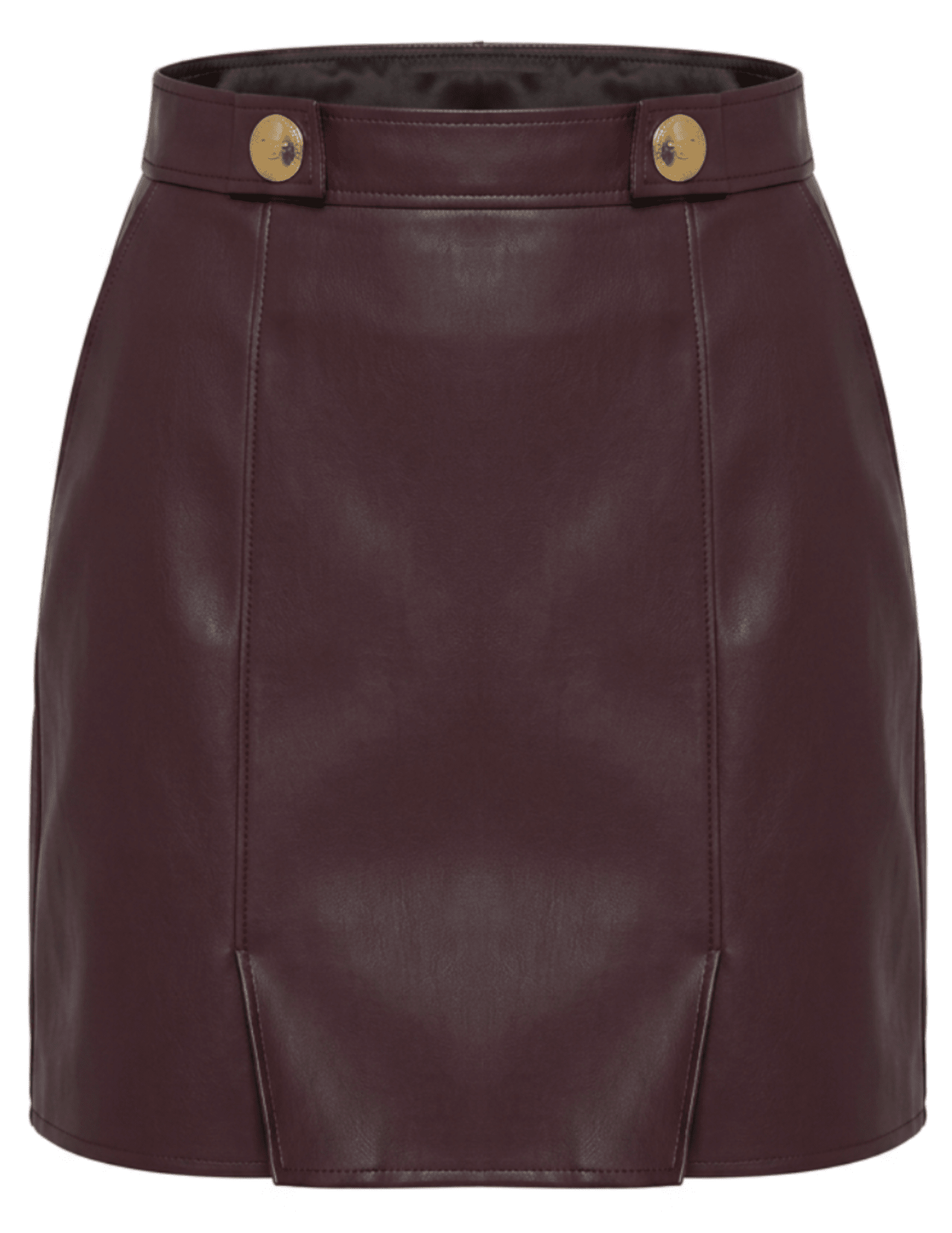 L’AGENCE Nolina Vegan Leather Mini Skirt in Deep Mahogany