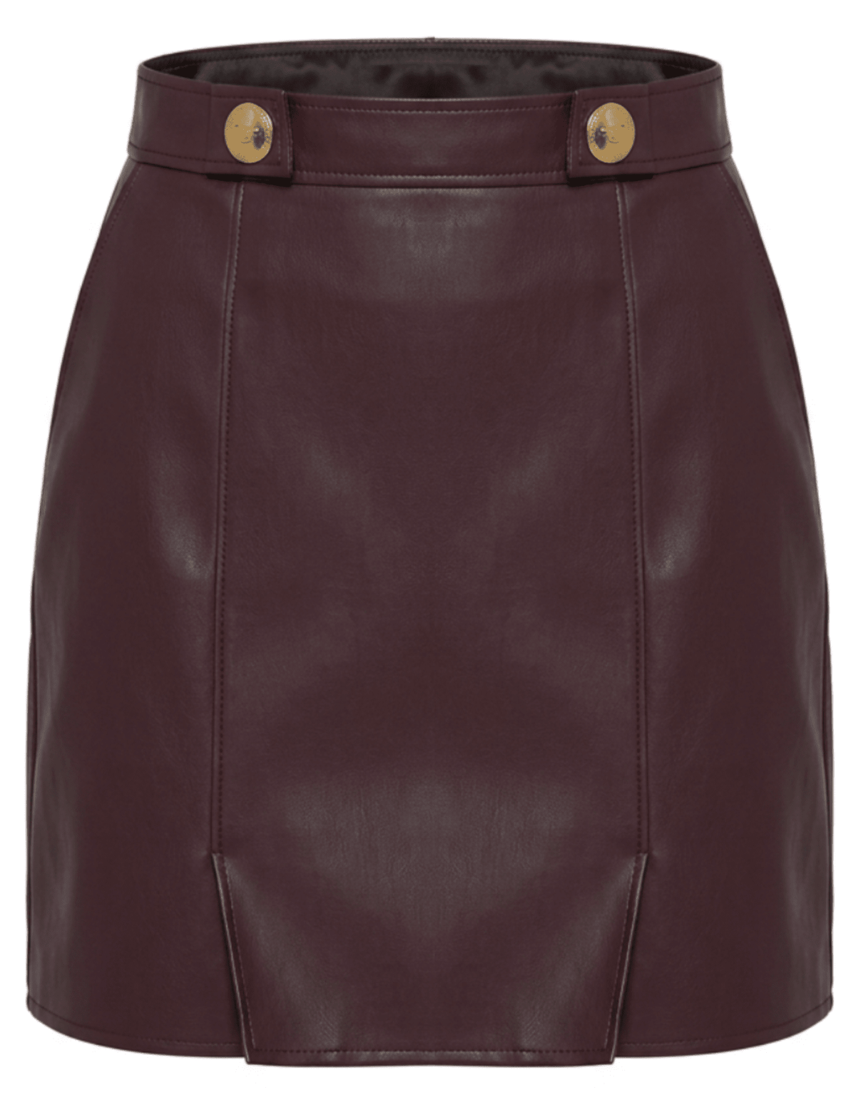 L’AGENCE Nolina Vegan Leather Mini Skirt in Deep Mahogany