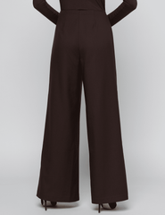 Back view of L'AGENCE Nova Pleated Wide Leg Pant in Dark Java