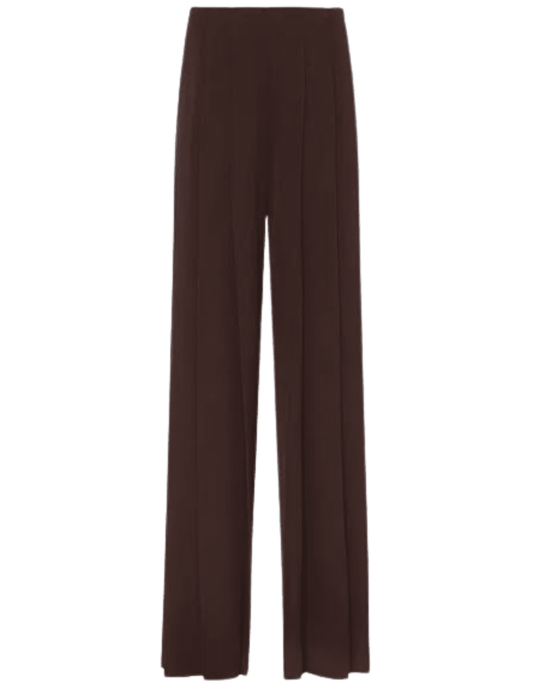 L'AGENCE Nova Pleated Wide Leg Pant in Dark Java