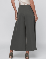 Back view of L'AGENCE Novalynn Cropped Wide Leg Pant Ash Olive