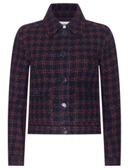 L’AGENCE Nyx Cropped Jacket in Midnight Burgundy Tweed