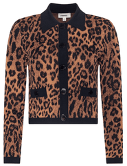  L’AGENCE Osiris Leopard Jacquard Cardigan