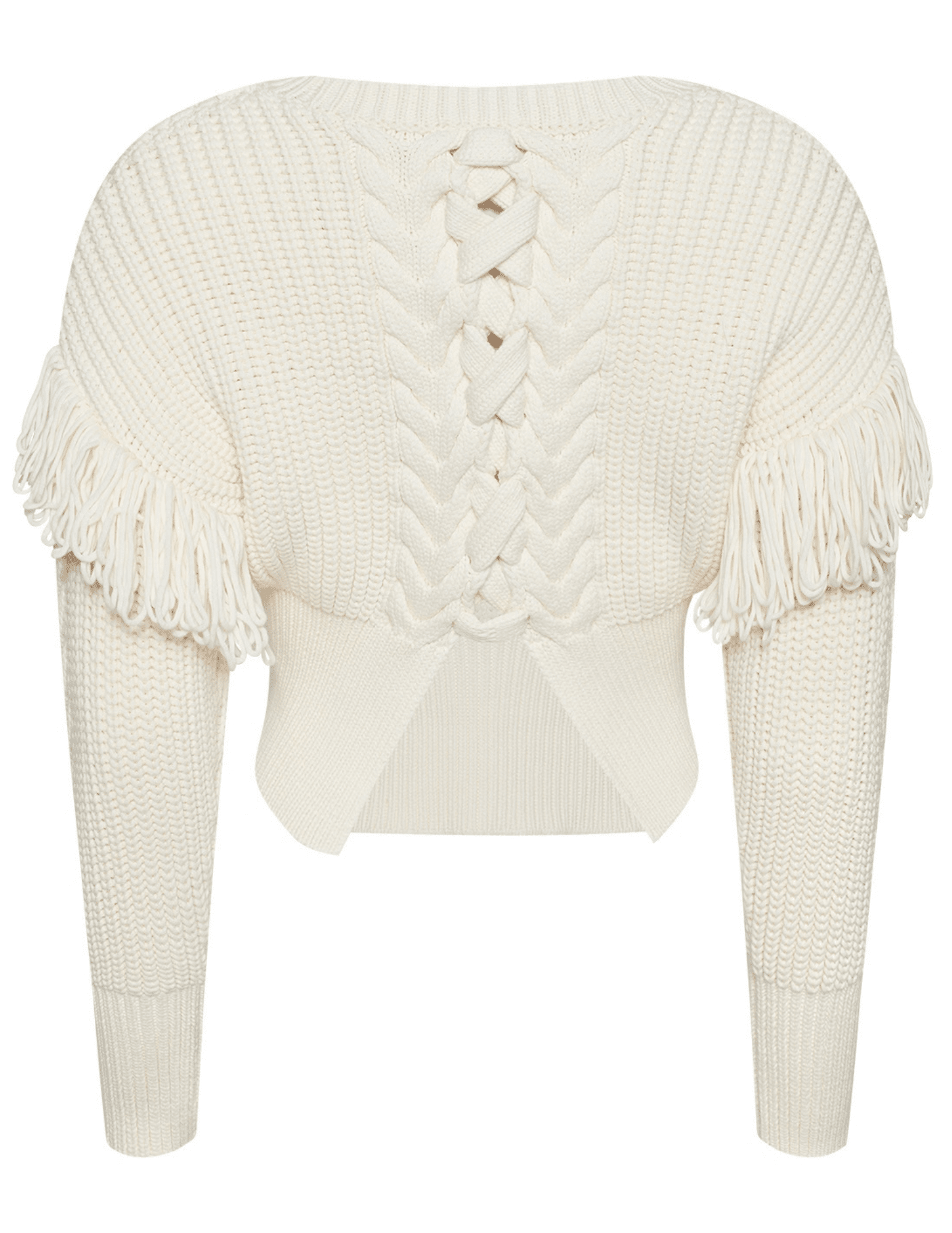 Back ghost image of L’AGENCE Ottavia Lace Back Pullover in ivory