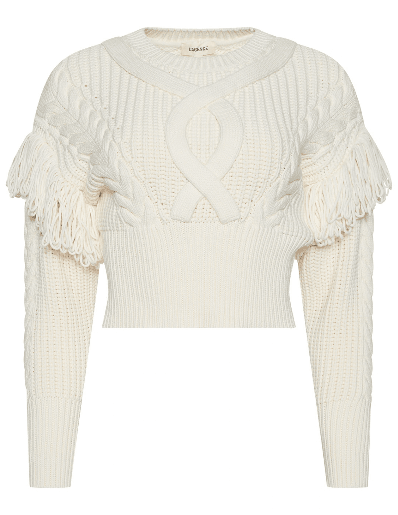 L’AGENCE Ottavia Lace Back Pullover in ivory