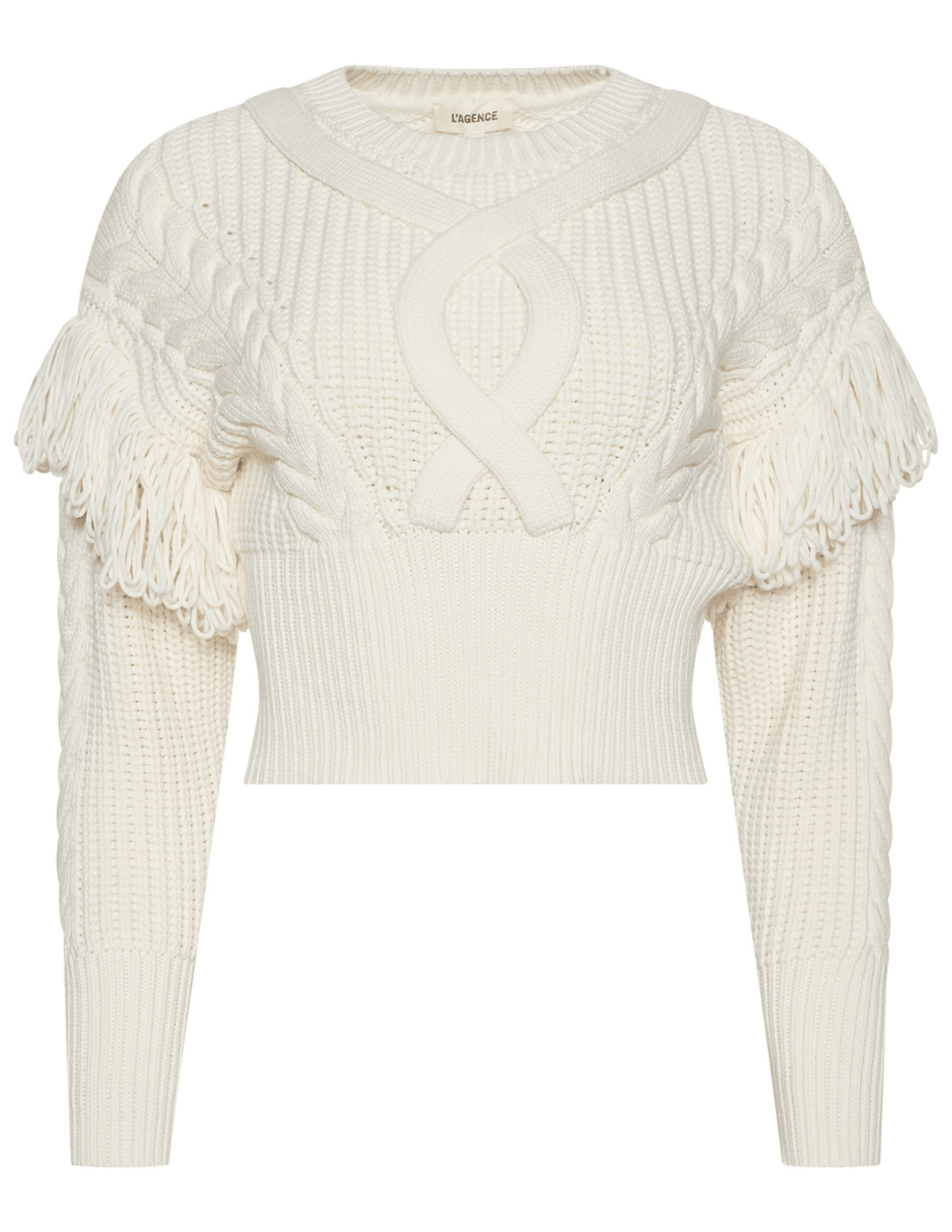 L’AGENCE Ottavia Lace Back Pullover in ivory