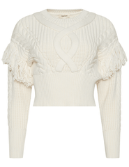 L’AGENCE Ottavia Lace Back Pullover in ivory