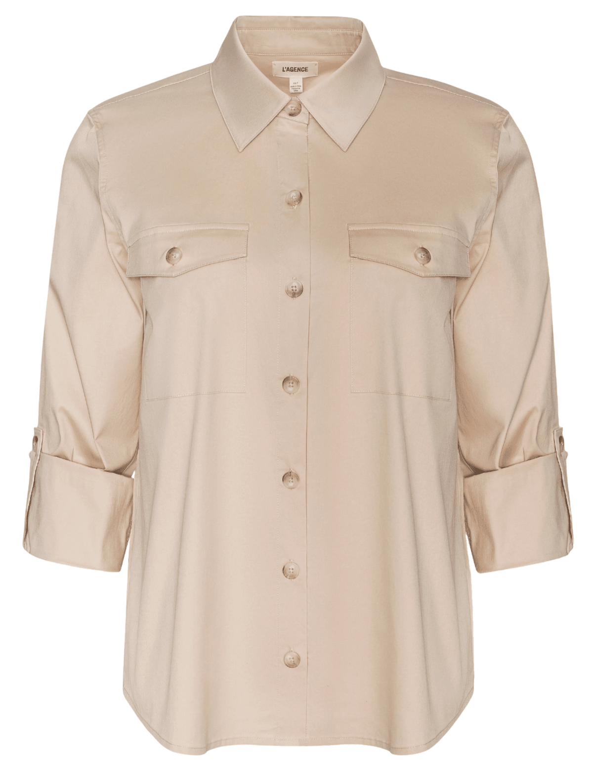 L’AGENCE Pearson poplin military blouse biscuit
