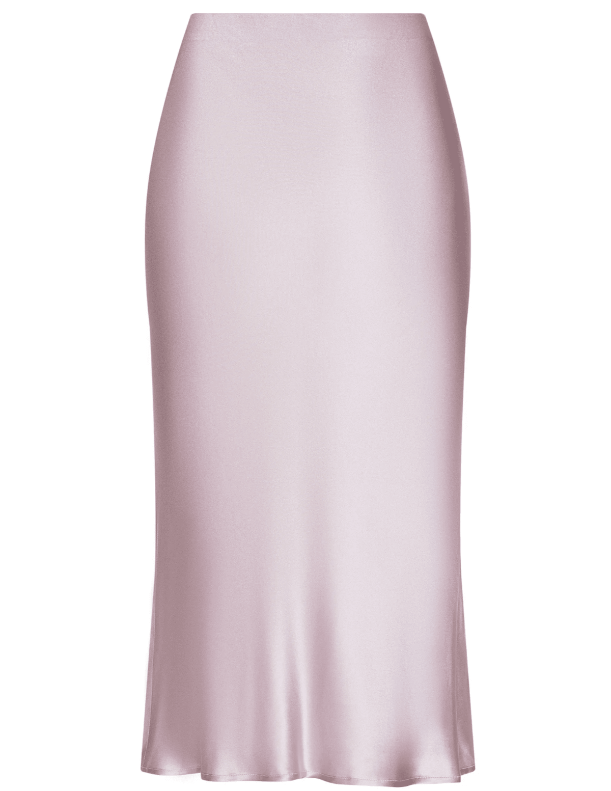 L'AGENCE Perin Silk Midi Skirt in Icy Lilac front view